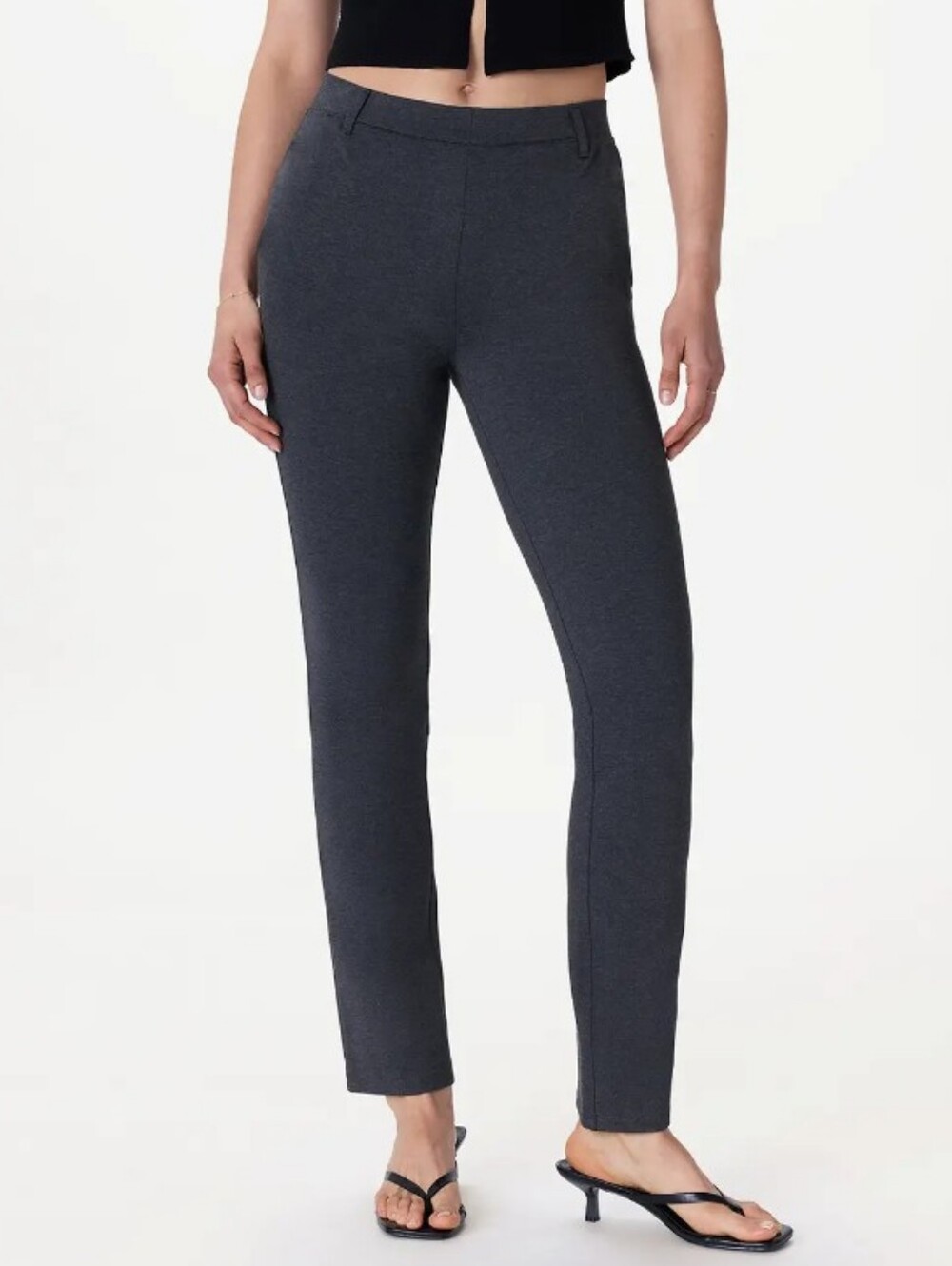Quince Gray Ultra-Stretch Ponte Straight Leg Pants